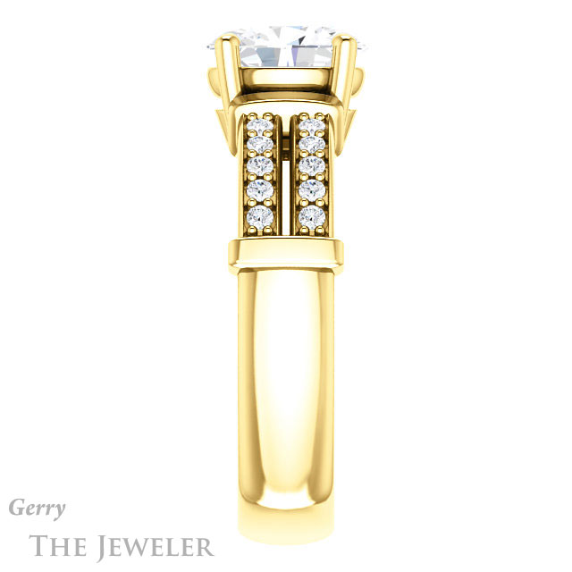 Oval Shaped Forever One Moissanite Engagement Ring #GTJ1279-oval-fo-y 3 Oval Shaped Forever One Moissanite Engagement Ring #GTJ1279-oval-fo-y