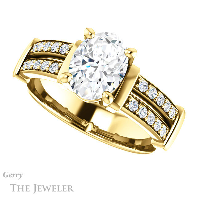 Oval Shaped Forever One Moissanite Engagement Ring #GTJ1279-oval-fo-y 5 Oval Shaped Forever One Moissanite Engagement Ring #GTJ1279-oval-fo-y