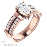 Pear Shaped Forever One Moissanite Engagement Ring #GTJ1279-pear-fb-r 4 Pear Shaped Forever Brilliant Moissanite Engagement Ring #GTJ1279-pear-fb-r