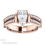Pear Shaped Forever One Moissanite Engagement Ring #GTJ1279-pear-fb-r 1 Pear Shaped Forever Brilliant Moissanite Engagement Ring #GTJ1279-pear-fb-r