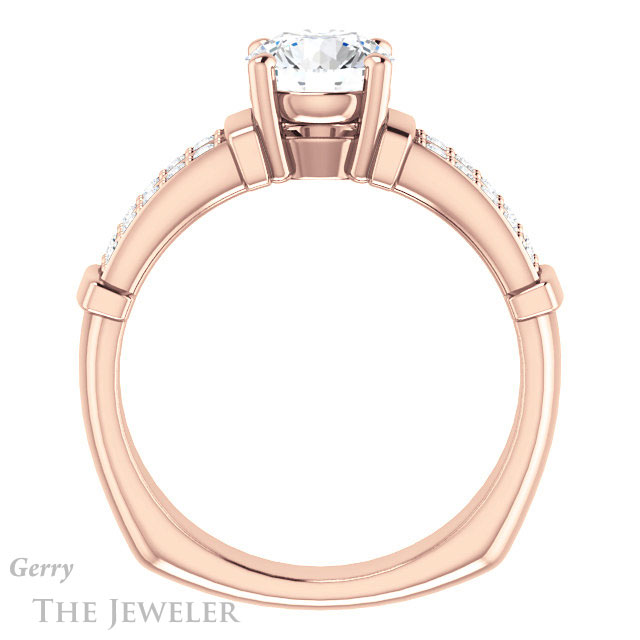 Round Cut Forever One Moissanite Engagement Ring #GTJ1279-round-fo-r