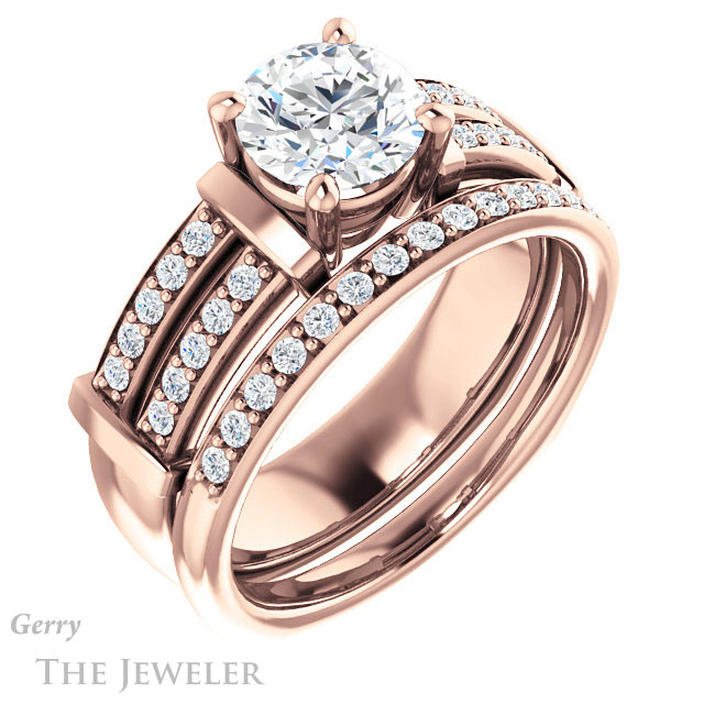Round Cut Forever One Moissanite Engagement Ring #GTJ1279-round-fo-r 6 Round Cut Forever One Moissanite Engagement Ring #GTJ1279-round-fo-r