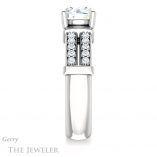 Round Cut Forever One Moissanite Engagement Ring #GTJ1279-round-fo-w
