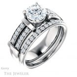 Round Cut Forever One Moissanite Engagement Ring #GTJ1279-round-fo-w