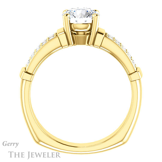 Round Cut Forever One Moissanite Engagement Ring #GTJ1279-round-fo-y 2 Round Cut Forever One Moissanite Engagement Ring #GTJ1279-round-fo-y