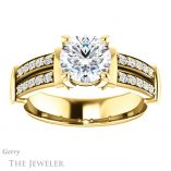 Round Cut Forever One Moissanite Engagement Ring #GTJ1279-round-fo-y 1 Round Cut Forever One Moissanite Engagement Ring #GTJ1279-round-fo-y