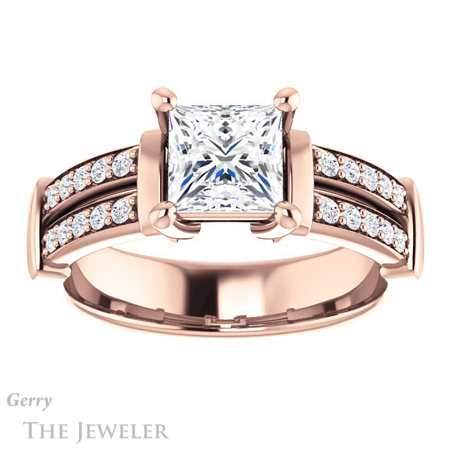 Princess Cut Forever One Moissanite Engagement Ring #GTJ1279-square-fo-r