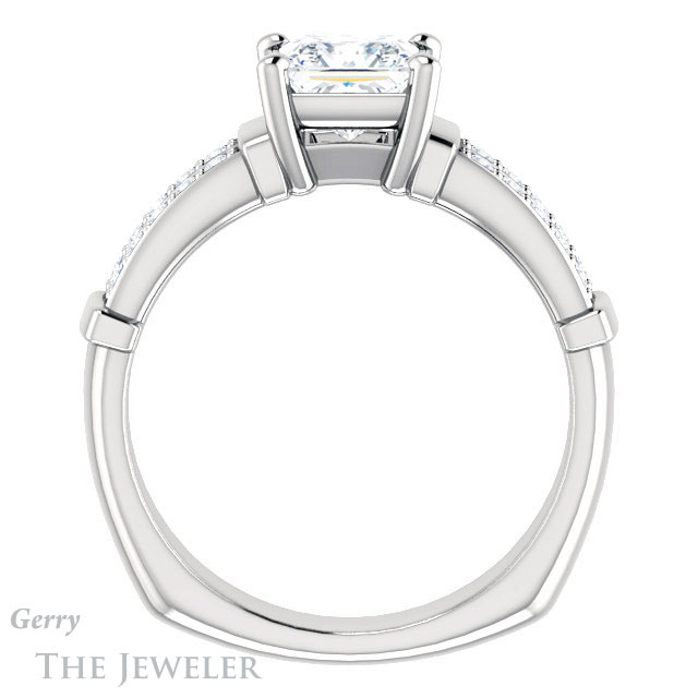 Princess Cut Forever One Moissanite Engagement Ring #GTJ1279-square-fo-w