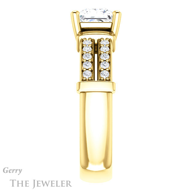 Princess Cut Forever One Moissanite Engagement Ring #GTJ1279-square-fo-y 3 Princess Cut Forever One Moissanite Engagement Ring #GTJ1279-square-fo-y