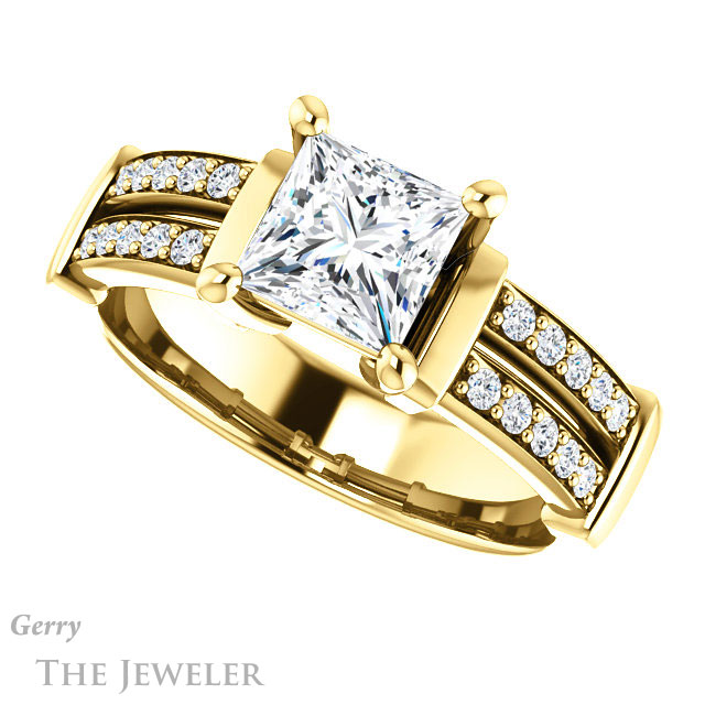 Princess Cut Forever One Moissanite Engagement Ring #GTJ1279-square-fo-y 5 Princess Cut Forever One Moissanite Engagement Ring #GTJ1279-square-fo-y