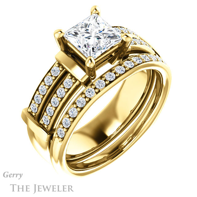 Princess Cut Forever One Moissanite Engagement Ring #GTJ1279-square-fo-y 6 Princess Cut Forever One Moissanite Engagement Ring #GTJ1279-square-fo-y