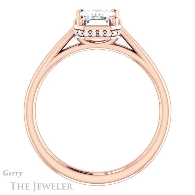 Emerald Cut Forever One Moissanite Engagement Ring #GTJ1283-emerald-fb-r | Gerry The Jeweler Emerald Cut Forever Brilliant Moissanite Engagement Ring #GTJ1283-emerald-fb-r