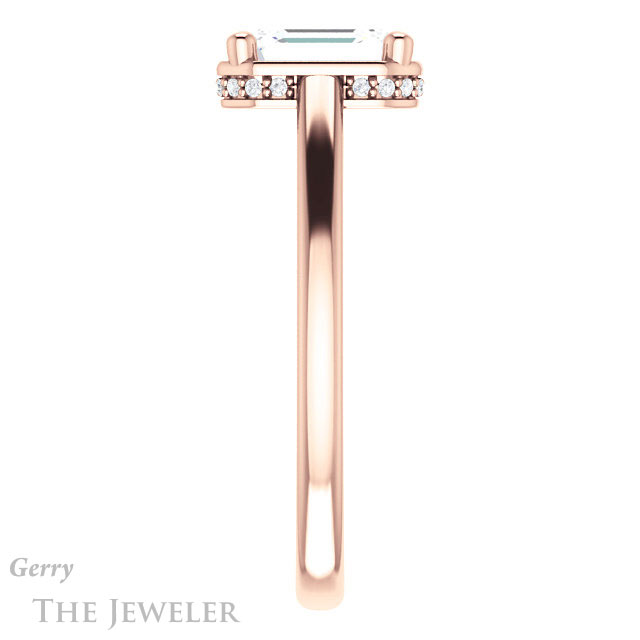 Emerald Cut Forever One Moissanite Engagement Ring #GTJ1283-emerald-fb-r | Gerry The Jeweler Emerald Cut Forever Brilliant Moissanite Engagement Ring #GTJ1283-emerald-fb-r