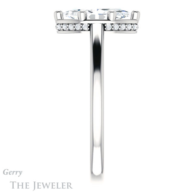 Marquise Cut Forever One Moissanite Engagement Ring #GTJ1283-marquise-fb-w | Gerry The Jeweler Marquise Cut Forever Brilliant Moissanite Engagement Ring #GTJ1283-marquise-fb-w