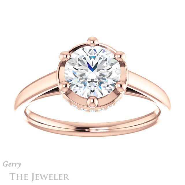 Round Cut Forever One Moissanite Engagement Ring #GTJ1283-round-fo-r | Gerry The Jeweler Round Cut Forever One Moissanite Engagement Ring #GTJ1283-round-fo-r