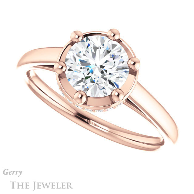 Round Cut Forever One Moissanite Engagement Ring #GTJ1283-round-fo-r | Gerry The Jeweler Round Cut Forever One Moissanite Engagement Ring #GTJ1283-round-fo-r