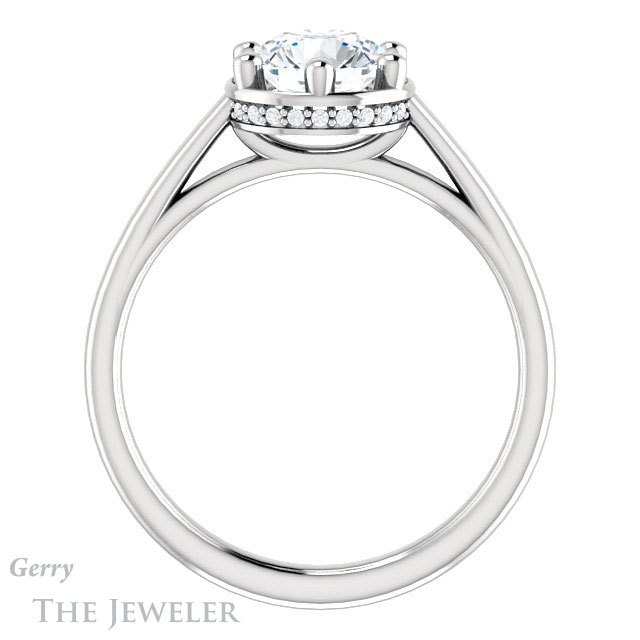 Round Cut Forever One Moissanite Engagement Ring #GTJ1283-round-fo-w | Gerry The Jeweler Round Cut Forever One Moissanite Engagement Ring #GTJ1283-round-fo-w