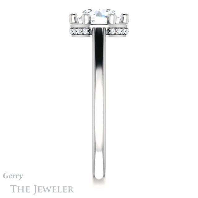 Round Cut Forever One Moissanite Engagement Ring #GTJ1283-round-fo-w | Gerry The Jeweler Round Cut Forever One Moissanite Engagement Ring #GTJ1283-round-fo-w