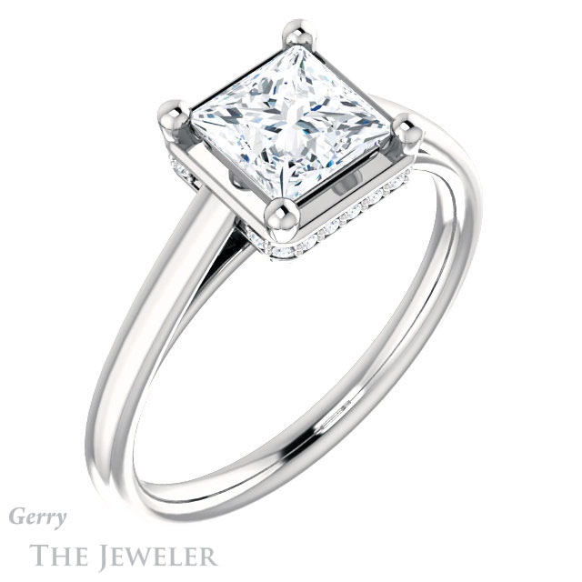 Princess Cut Forever One Moissanite Engagement Ring #GTJ1283-square-fo-w | Gerry The Jeweler Princess Cut Forever One Moissanite Engagement Ring #GTJ1283-square-fo-w