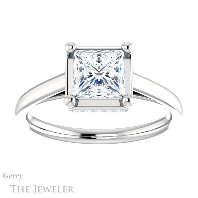 Princess Cut Forever One Moissanite Engagement Ring #GTJ1283-square-fo-w | Gerry The Jeweler Princess Cut Forever One Moissanite Engagement Ring #GTJ1283-square-fo-w