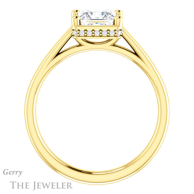 Princess Cut Forever One Moissanite Engagement Ring #GTJ1283-square-fo-y | Gerry The Jeweler Princess Cut Forever One Moissanite Engagement Ring #GTJ1283-square-fo-y