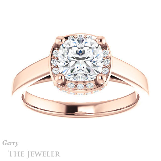 Cushion Cut Forever One Moissanite Engagement Ring #GTJ1284-cushion-fo-r