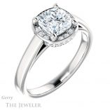 Cushion Cut Forever One Moissanite Engagement Ring #GTJ1284-cushion-fo-w 4 Cushion Cut Forever One Moissanite Engagement Ring #GTJ1284-cushion-fo-w