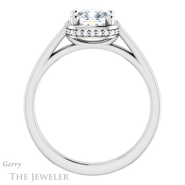 Cushion Cut Forever One Moissanite Engagement Ring #GTJ1284-cushion-fo-w
