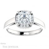 Cushion Cut Forever One Moissanite Engagement Ring #GTJ1284-cushion-fo-w 1 Cushion Cut Forever One Moissanite Engagement Ring #GTJ1284-cushion-fo-w