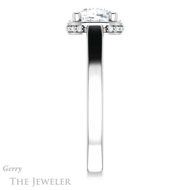 Cushion Cut Forever One Moissanite Engagement Ring #GTJ1284-cushion-fo-w 3 Cushion Cut Forever One Moissanite Engagement Ring #GTJ1284-cushion-fo-w