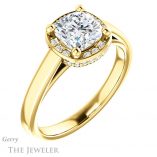 Cushion Cut Forever One Moissanite Engagement Ring #GTJ1284-cushion-fo-y 4 Cushion Cut Forever One Moissanite Engagement Ring #GTJ1284-cushion-fo-y