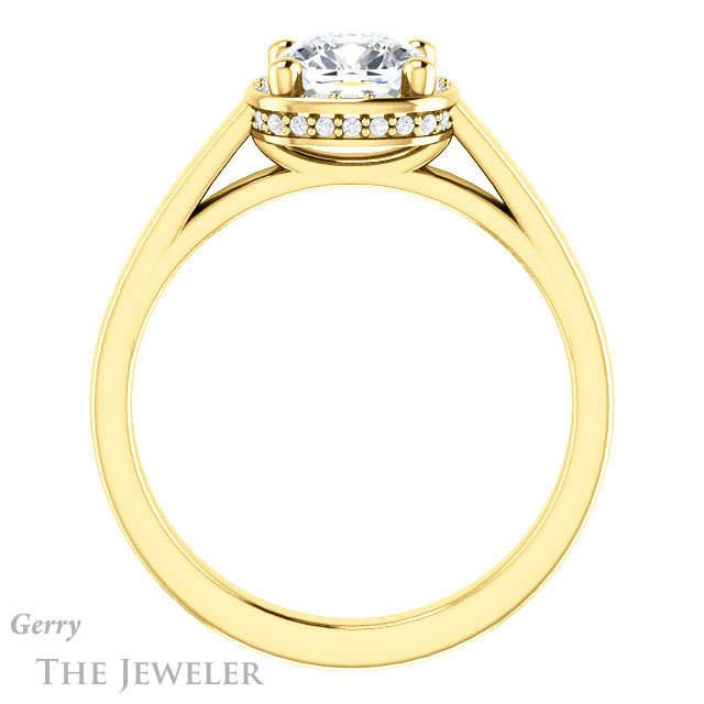 Cushion Cut Forever One Moissanite Engagement Ring #GTJ1284-cushion-fo-y