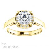 Cushion Cut Forever One Moissanite Engagement Ring #GTJ1284-cushion-fo-y 1 Cushion Cut Forever One Moissanite Engagement Ring #GTJ1284-cushion-fo-y
