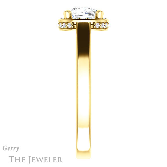 Cushion Cut Forever One Moissanite Engagement Ring #GTJ1284-cushion-fo-y 3 Cushion Cut Forever One Moissanite Engagement Ring #GTJ1284-cushion-fo-y