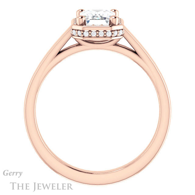 Emerald Cut Forever Brilliant Moissanite Engagement Ring #GTJ1284-emerald-fb-r