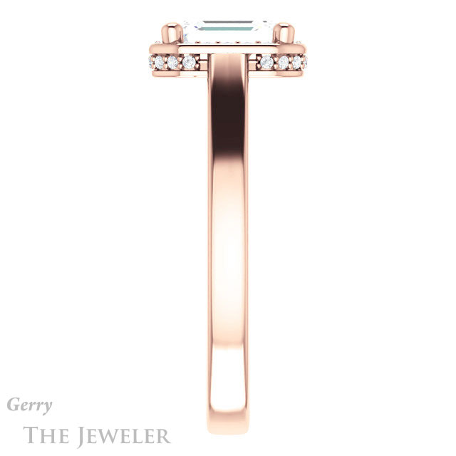 Emerald Cut Forever One Moissanite Engagement Ring #GTJ1284-emerald-fb-r 3 Emerald Cut Forever Brilliant Moissanite Engagement Ring #GTJ1284-emerald-fb-r