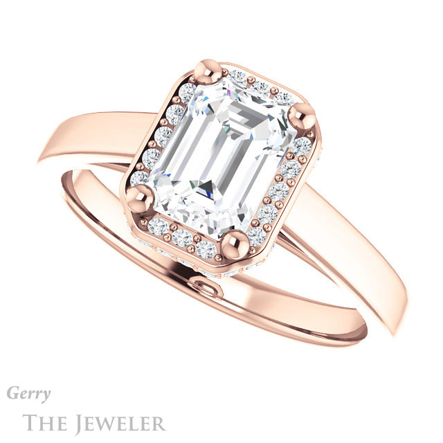 Emerald Cut Forever One Moissanite Engagement Ring #GTJ1284-emerald-fb-r 5 Emerald Cut Forever Brilliant Moissanite Engagement Ring #GTJ1284-emerald-fb-r