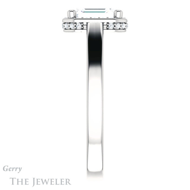 Emerald Cut Forever One Moissanite Engagement Ring #GTJ1284-emerald-fb-w 3 Emerald Cut Forever Brilliant Moissanite Engagement Ring #GTJ1284-emerald-fb-w