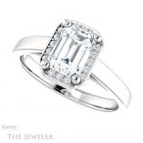 Emerald Cut Forever One Moissanite Engagement Ring #GTJ1284-emerald-fb-w 5 Emerald Cut Forever Brilliant Moissanite Engagement Ring #GTJ1284-emerald-fb-w