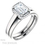 Emerald Cut Forever One Moissanite Engagement Ring #GTJ1284-emerald-fb-w 6 Emerald Cut Forever Brilliant Moissanite Engagement Ring #GTJ1284-emerald-fb-w