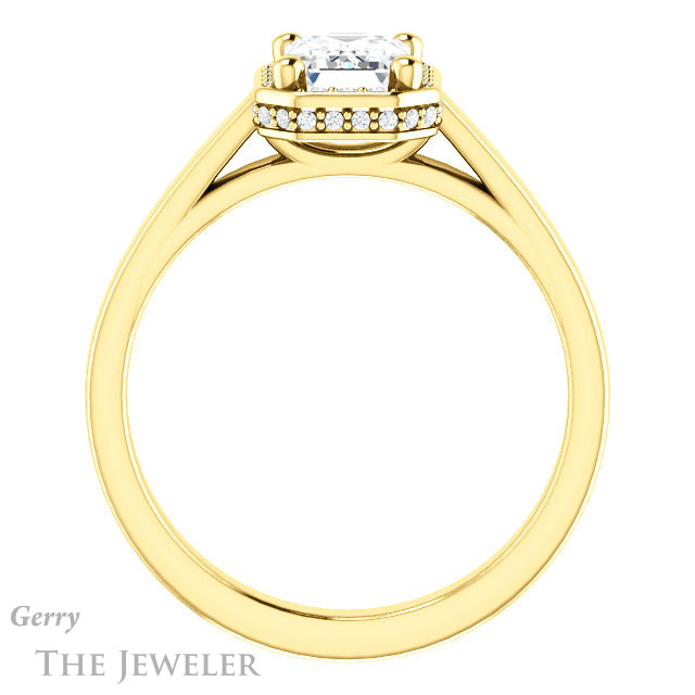 Emerald Cut Forever Brilliant Moissanite Engagement Ring #GTJ1284-emerald-fb-y