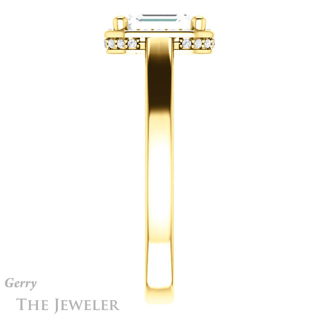 Emerald Cut Forever Brilliant Moissanite Engagement Ring #GTJ1284-emerald-fb-y