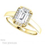 Emerald Cut Forever Brilliant Moissanite Engagement Ring #GTJ1284-emerald-fb-y