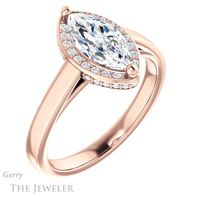 Marquise Cut Forever One Moissanite Engagement Ring #GTJ1284-marquise-fb-r 4 Marquise Cut Forever Brilliant Moissanite Engagement Ring #GTJ1284-marquise-fb-r