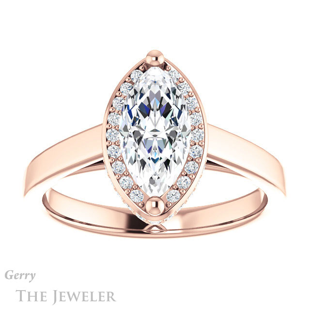 Marquise Cut Forever Brilliant Moissanite Engagement Ring #GTJ1284-marquise-fb-r