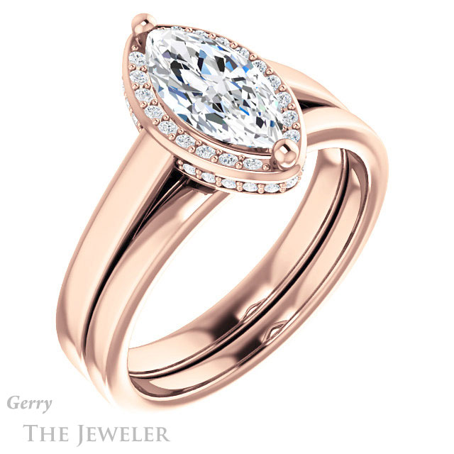 Marquise Cut Forever One Moissanite Engagement Ring #GTJ1284-marquise-fb-r 6 Marquise Cut Forever Brilliant Moissanite Engagement Ring #GTJ1284-marquise-fb-r