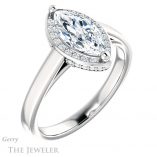 Marquise Cut Forever One Moissanite Engagement Ring #GTJ1284-marquise-fb-w 4 Marquise Cut Forever Brilliant Moissanite Engagement Ring #GTJ1284-marquise-fb-w