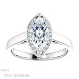 Marquise Cut Forever One Moissanite Engagement Ring #GTJ1284-marquise-fb-w 1 Marquise Cut Forever Brilliant Moissanite Engagement Ring #GTJ1284-marquise-fb-w