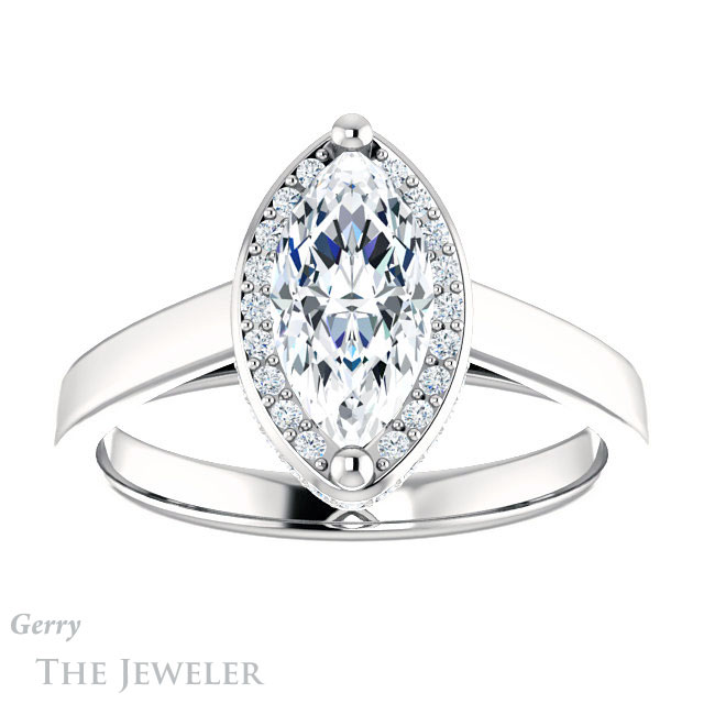 Marquise Cut Forever Brilliant Moissanite Engagement Ring #GTJ1284-marquise-fb-w