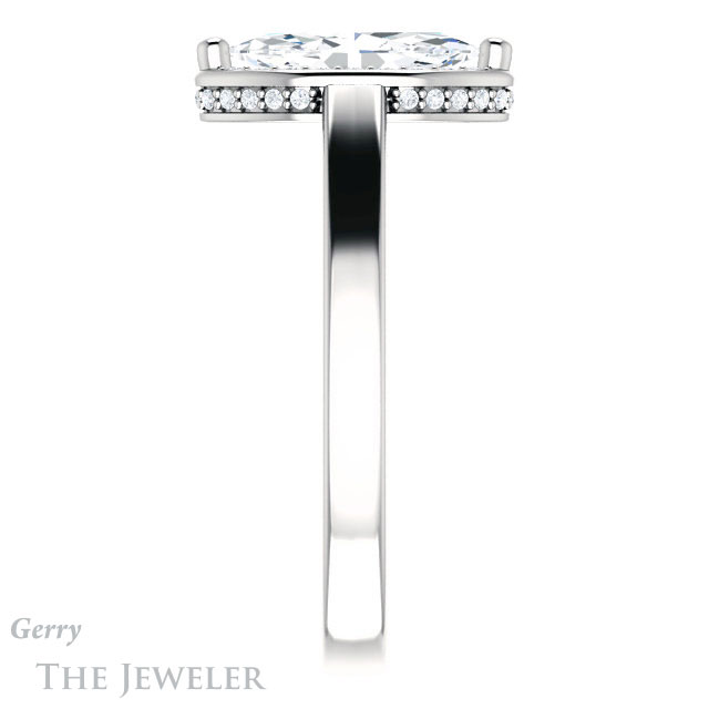 Marquise Cut Forever One Moissanite Engagement Ring #GTJ1284-marquise-fb-w 3 Marquise Cut Forever Brilliant Moissanite Engagement Ring #GTJ1284-marquise-fb-w